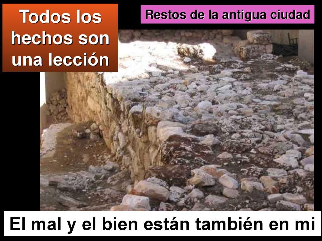 Todos los hechos son una lección El mal y el bien están también en mi