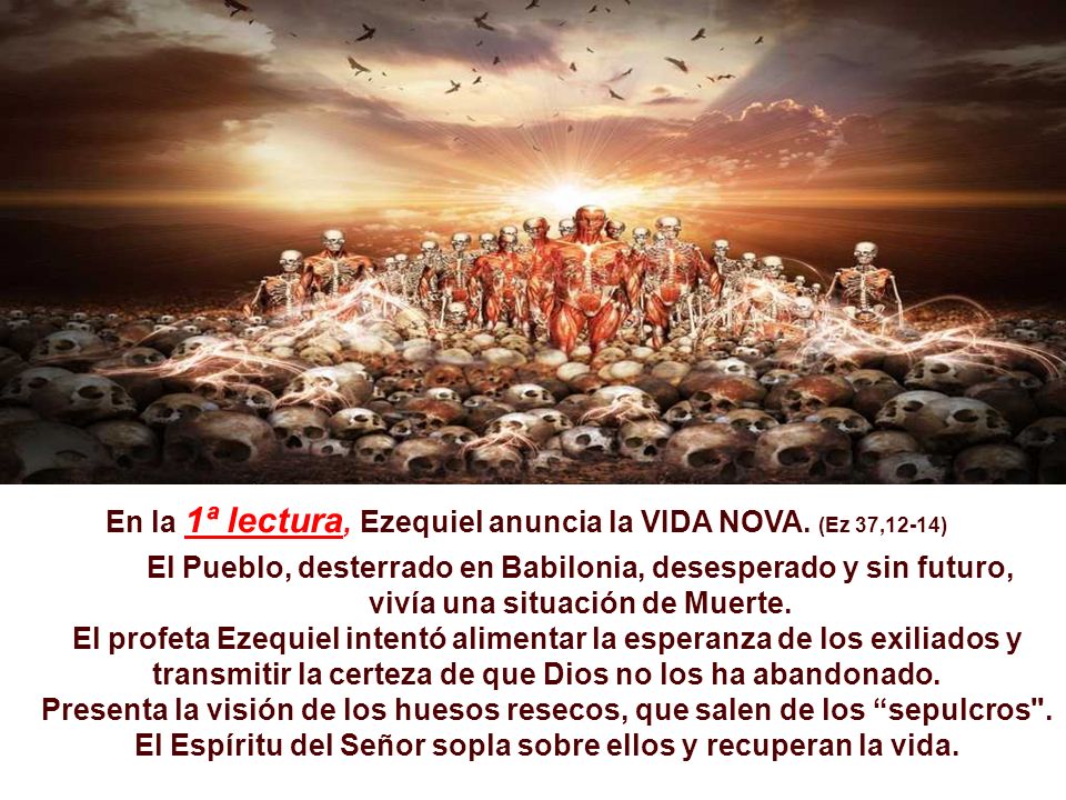 En la 1ª lectura, Ezequiel anuncia la VIDA NOVA. (Ez 37,12-14)