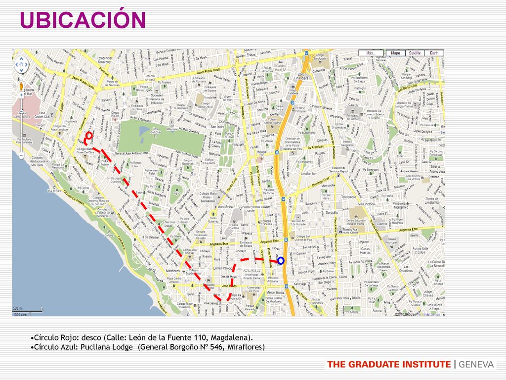 UBICACIÓN Círculo Rojo: desco (Calle: León de la Fuente 110, Magdalena).