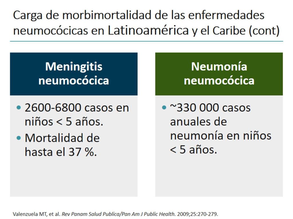 Carga de morbimortalidad de las enfermedades neumocócicas en Latinoamérica y el Caribe (cont)