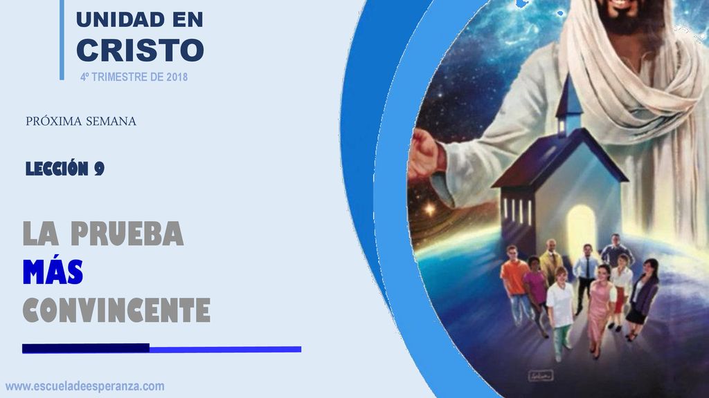 LA PRUEBA MÁS CONVINCENTE UNIDAD EN CRISTO PRÓXIMA SEMANA LECCIÓN 9