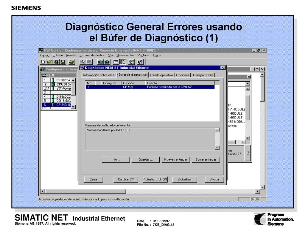 Diagnóstico General Errores usando el Búfer de Diagnóstico (1)