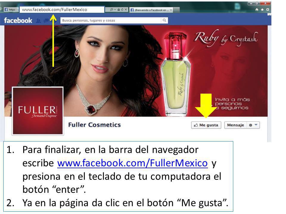 Ya en la página da clic en el botón Me gusta .