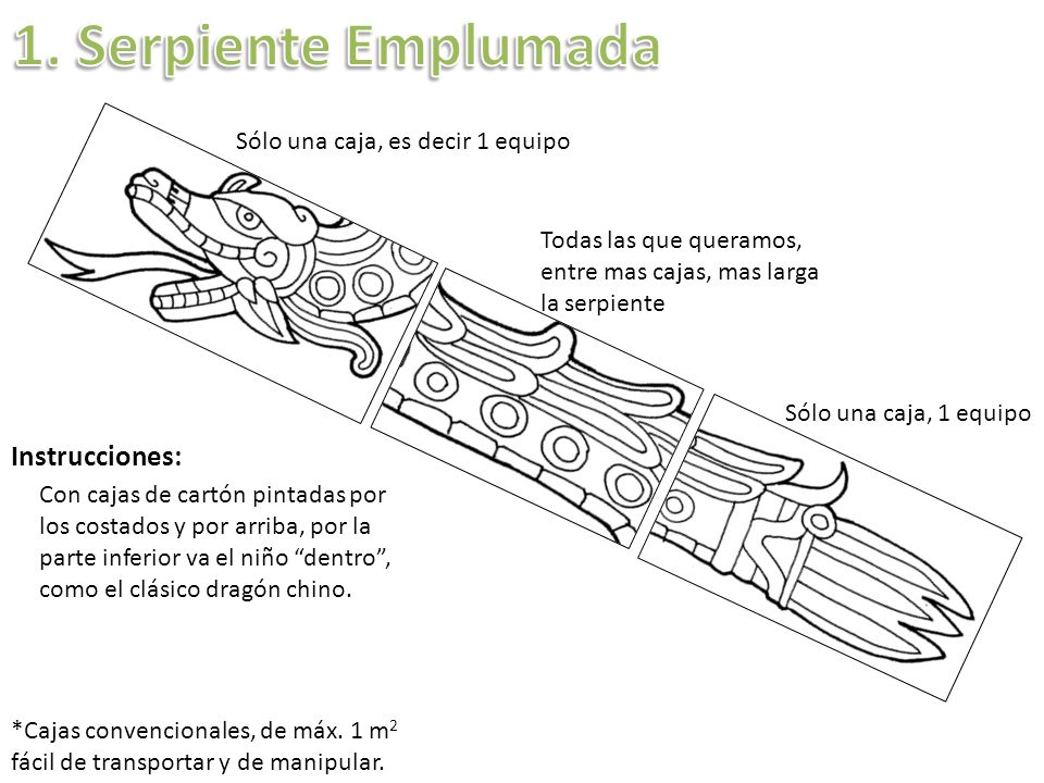 1. Serpiente Emplumada Instrucciones: Sólo una caja, es decir 1 equipo