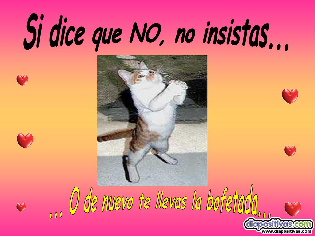 Si dice que NO, no insistas O de nuevo te llevas la bofetada...