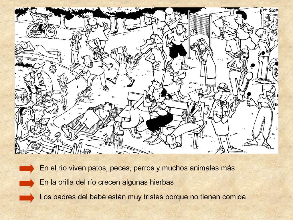 En el río viven patos, peces, perros y muchos animales más