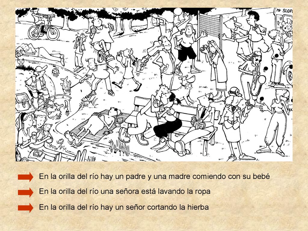 En la orilla del río hay un padre y una madre comiendo con su bebé