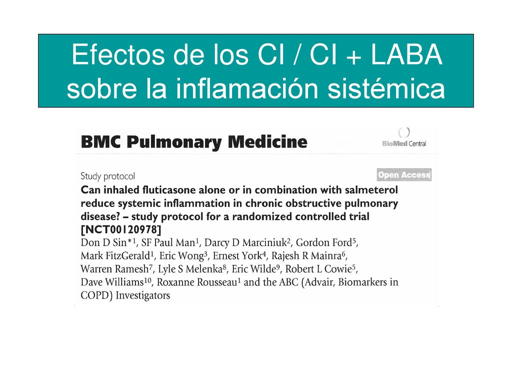 Efectos de los CI / CI + LABA sobre la inflamación sistémica