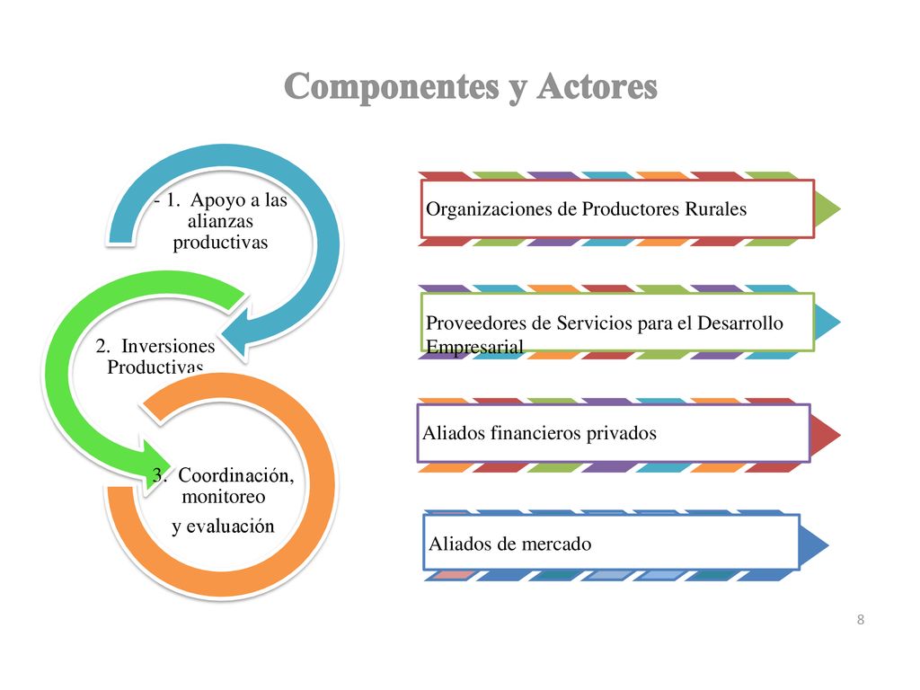Componentes y Actores Organizaciones de Productores Rurales