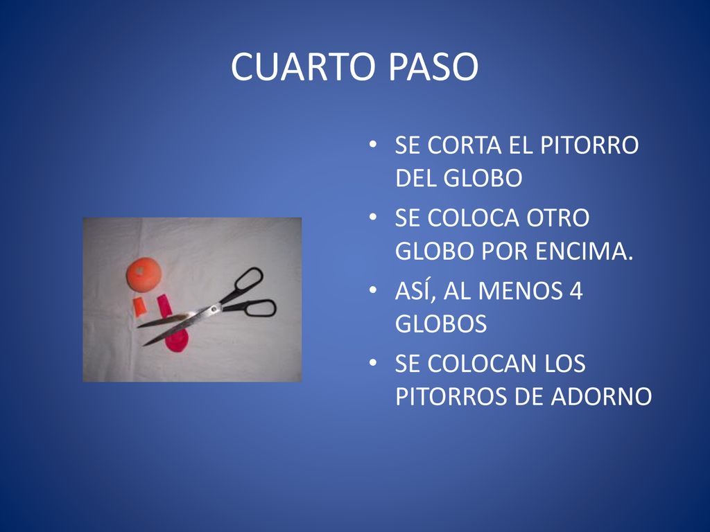 CUARTO PASO SE CORTA EL PITORRO DEL GLOBO