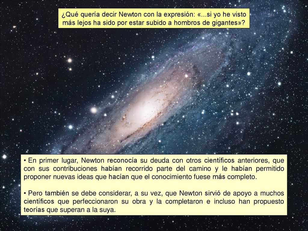 ¿Qué quería decir Newton con la expresión: «...si yo he visto