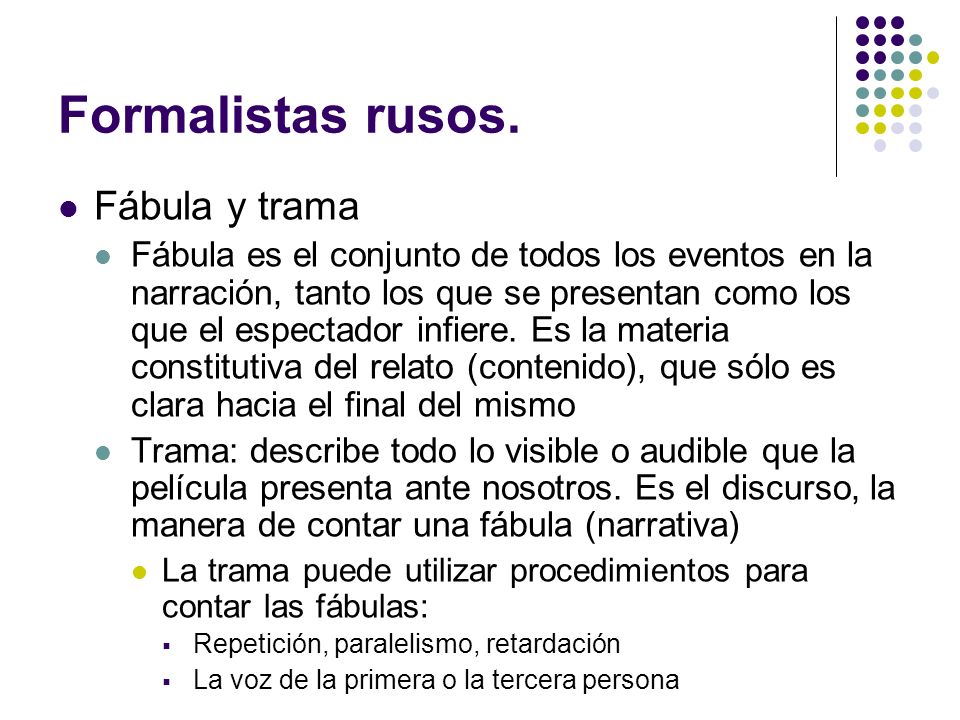 Formalistas rusos. Fábula y trama