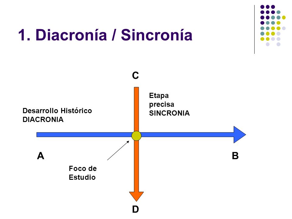 1. Diacronía / Sincronía C A B D Etapa precisa SINCRONIA