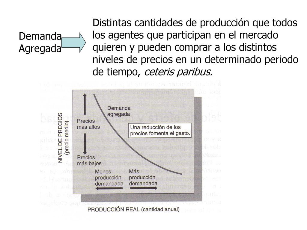 Distintas cantidades de producción que todos los agentes que participan en el mercado quieren y pueden comprar a los distintos niveles de precios en un determinado periodo de tiempo, ceteris paribus.