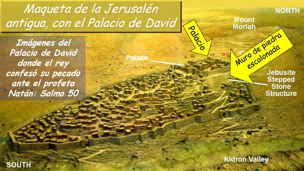 Maqueta de la Jerusalén antigua, con el Palacio de David
