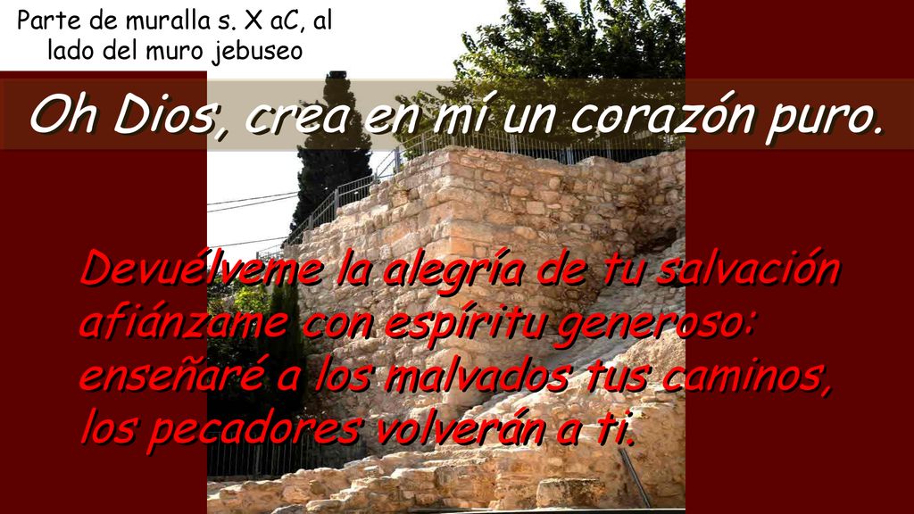 Parte de muralla s. X aC, al lado del muro jebuseo
