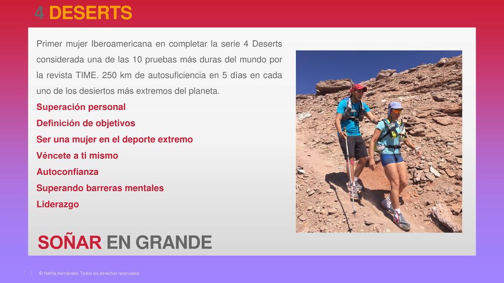 4 deserts soñar en grande Superación personal Definición de objetivos