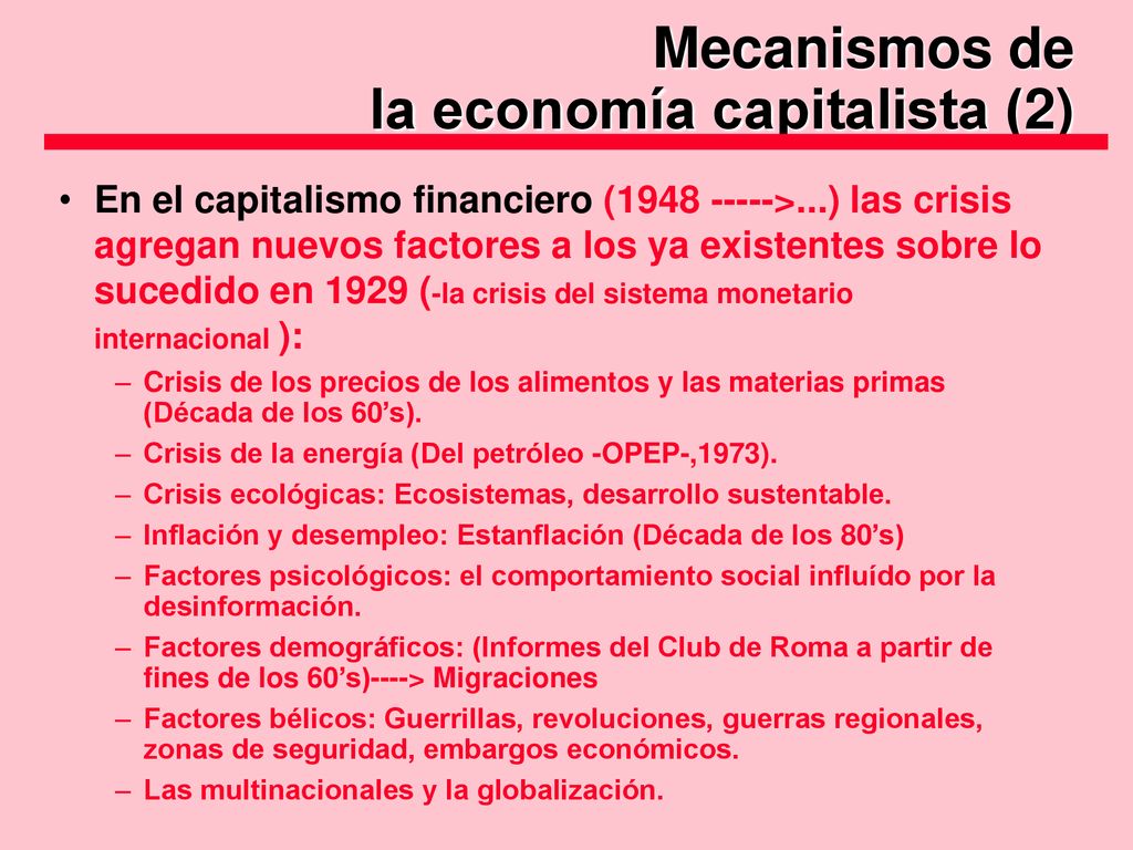 Mecanismos de la economía capitalista (2)