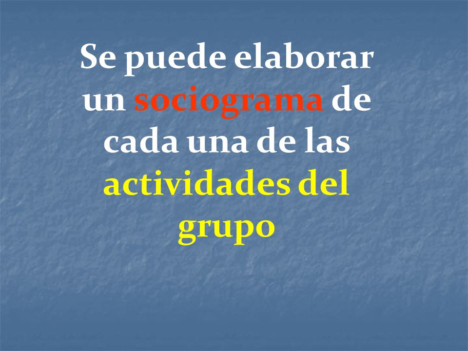Se puede elaborar un sociograma de cada una de las actividades del grupo