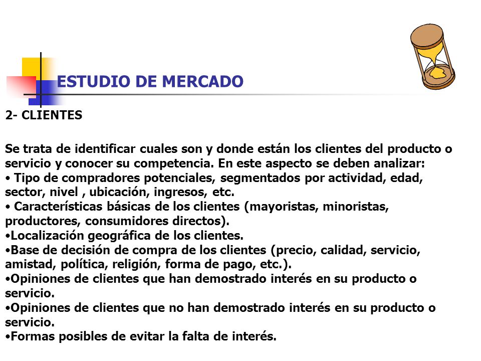 ESTUDIO DE MERCADO 2- CLIENTES