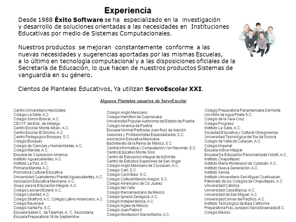 Experiencia Desde 1988 Éxito Software se ha especializado en la investigación.