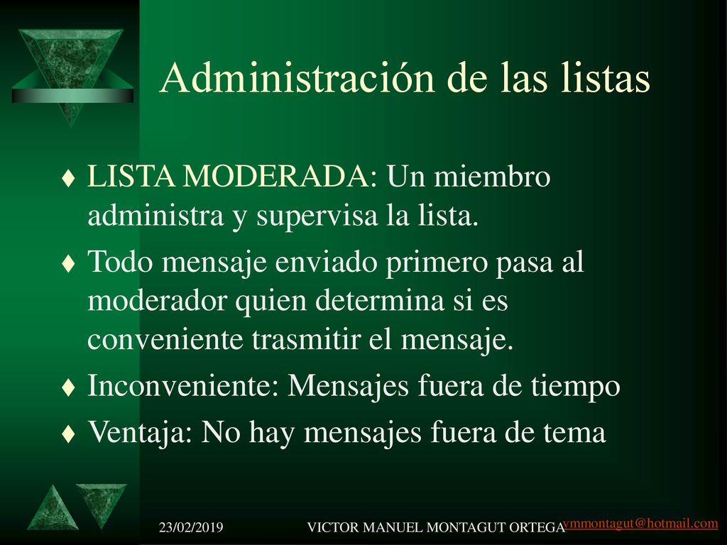 Administración de las listas