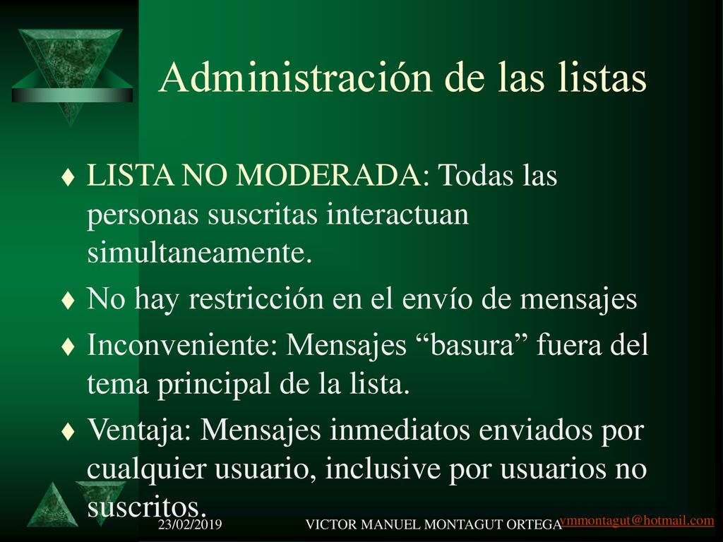 Administración de las listas