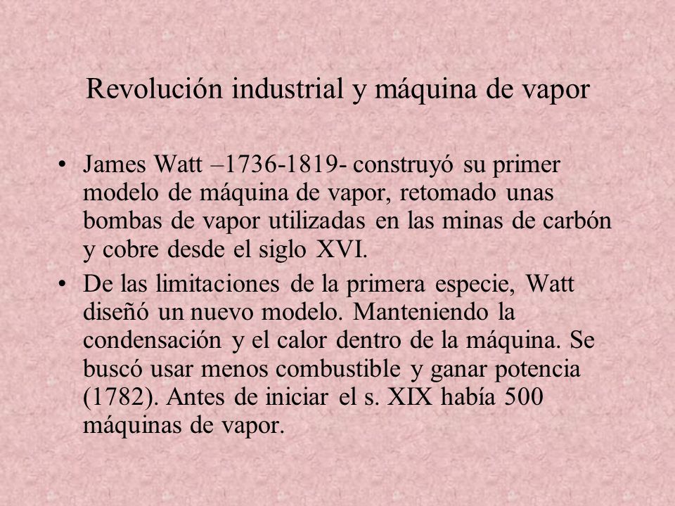 Revolución industrial y máquina de vapor