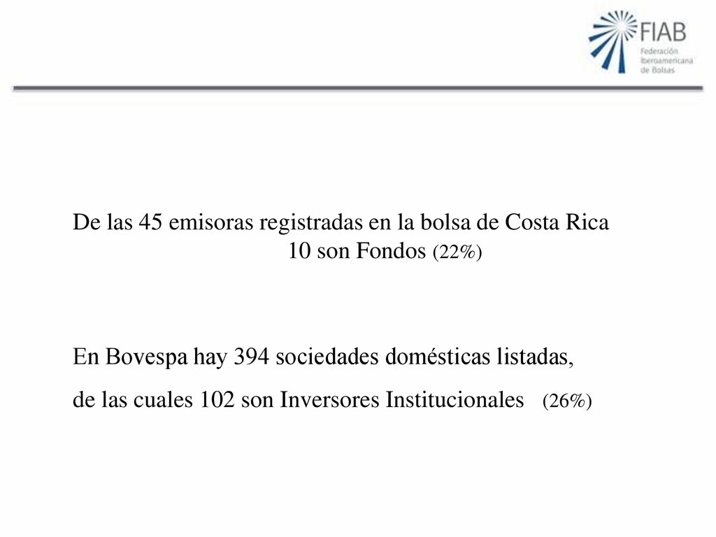 De las 45 emisoras registradas en la bolsa de Costa Rica