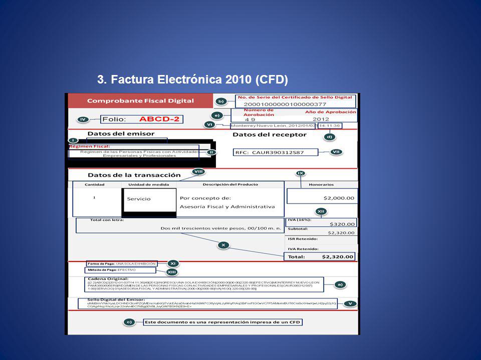 3. Factura Electrónica 2010 (CFD)