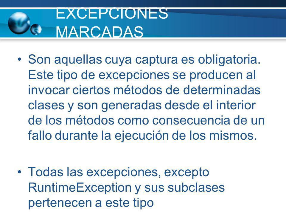 EXCEPCIONES MARCADAS