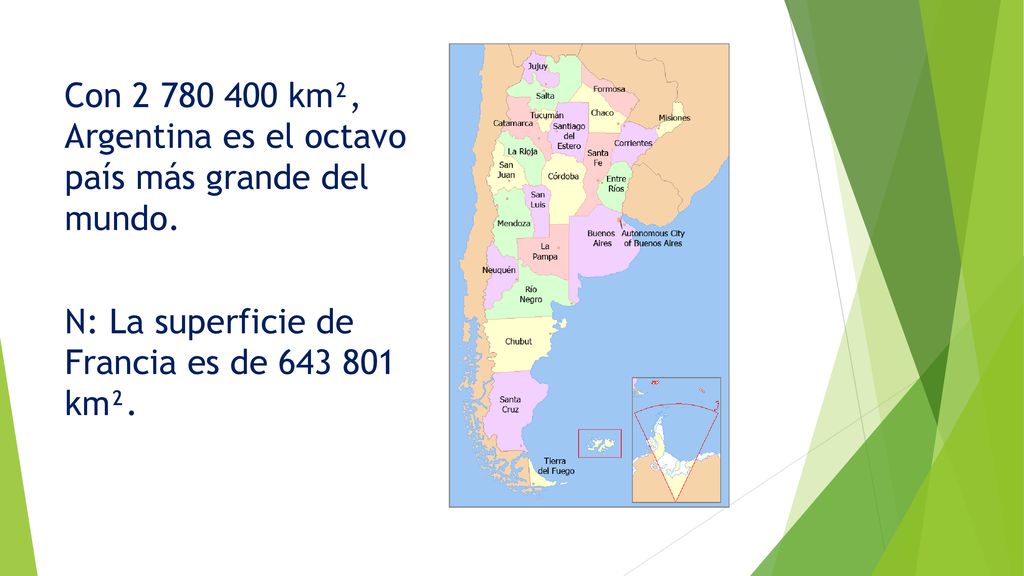 Con km², Argentina es el octavo país más grande del mundo.