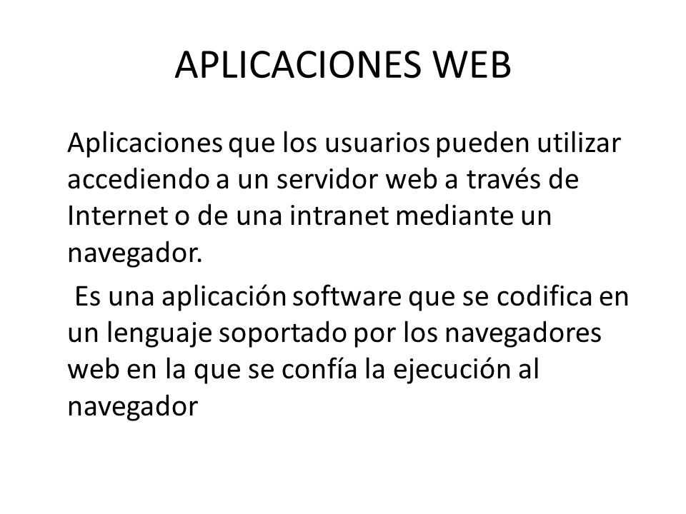 APLICACIONES WEB
