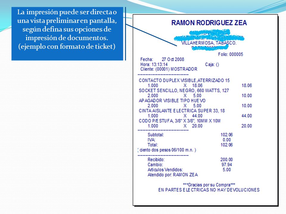 La impresión puede ser directa o una vista preliminar en pantalla, según defina sus opciones de impresión de documentos.
