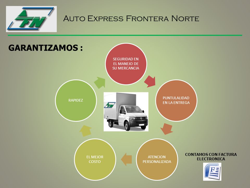 CONTAMOS CON FACTURA ELECTRONICA