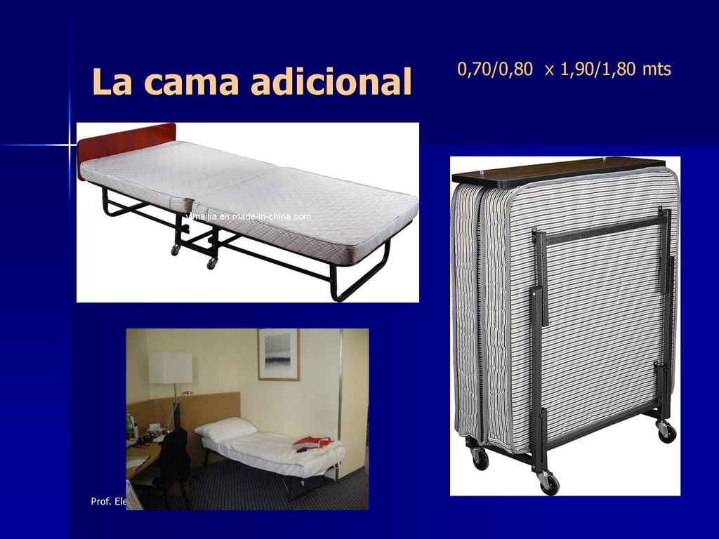 La cama adicional 0,70/0,80 x 1,90/1,80 mts Prof. Elena Landi