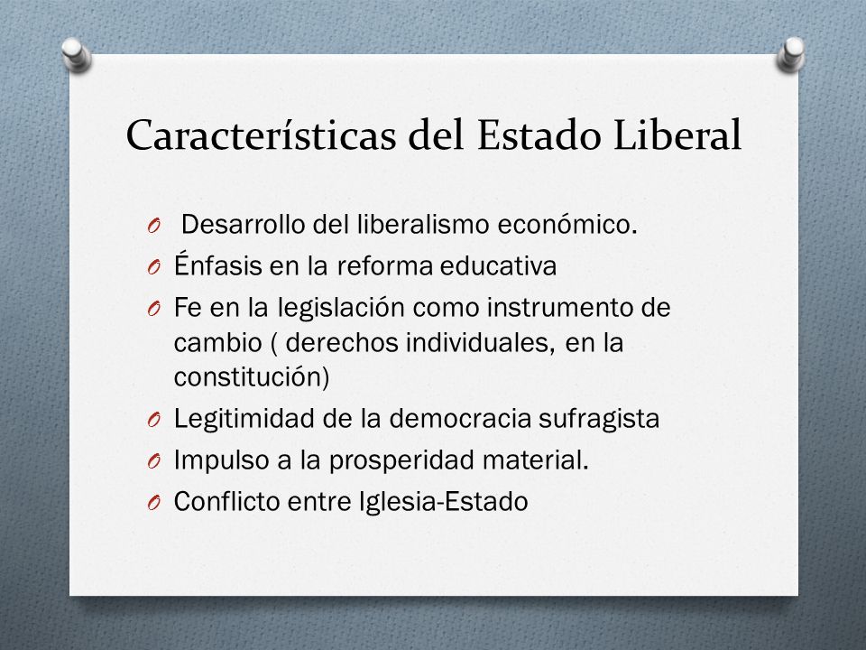 Características del Estado Liberal