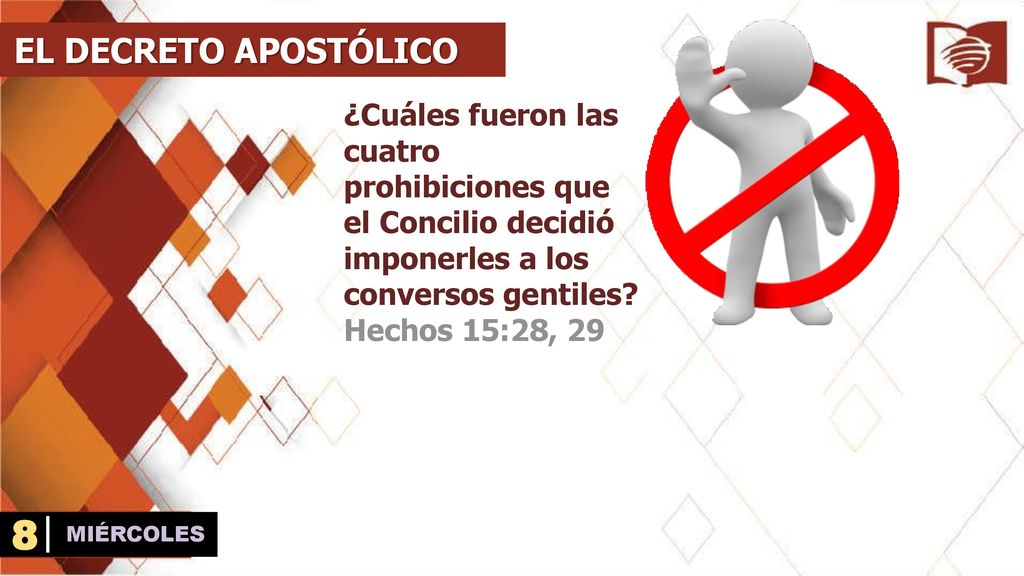 EL DECRETO APOSTÓLICO ¿Cuáles fueron las cuatro prohibiciones que el Concilio decidió imponerles a los conversos gentiles
