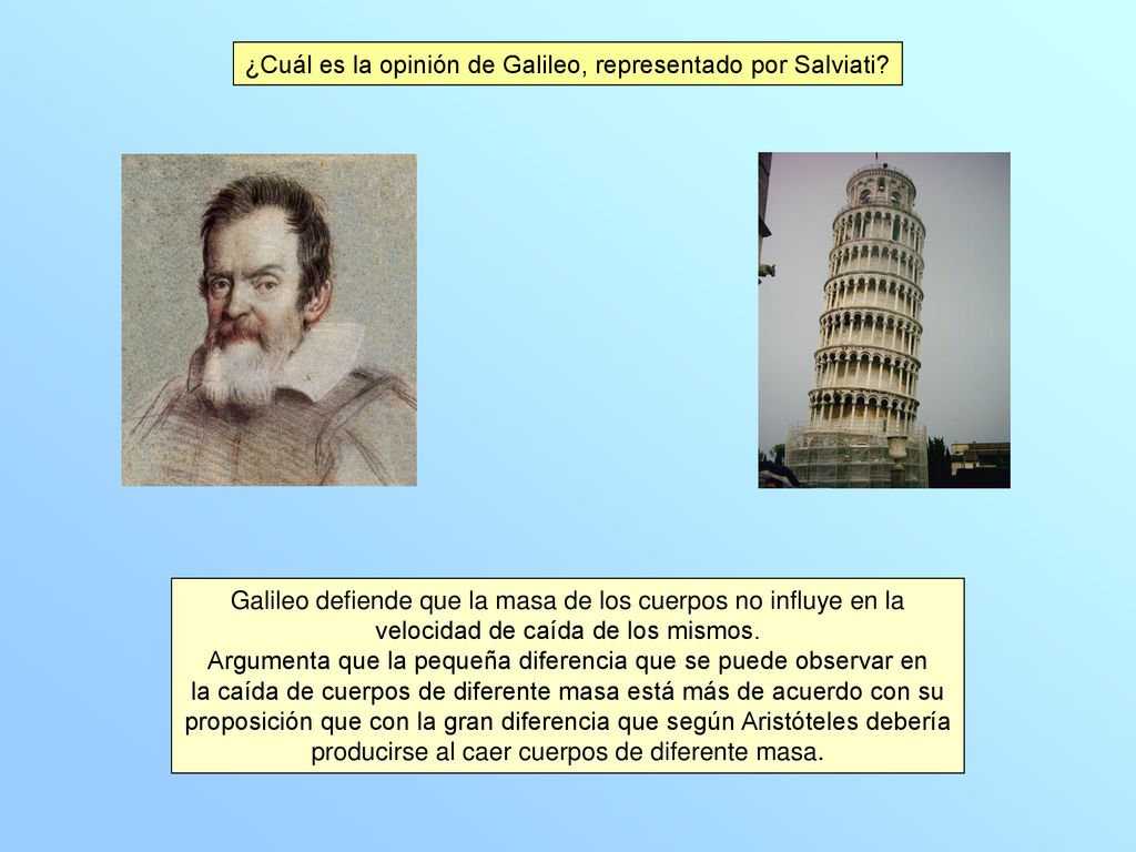 ¿Cuál es la opinión de Galileo, representado por Salviati