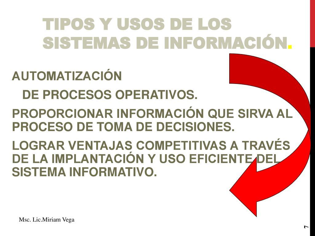 TIPOS Y USOS DE LOS SISTEMAS DE INFORMACIÓN.