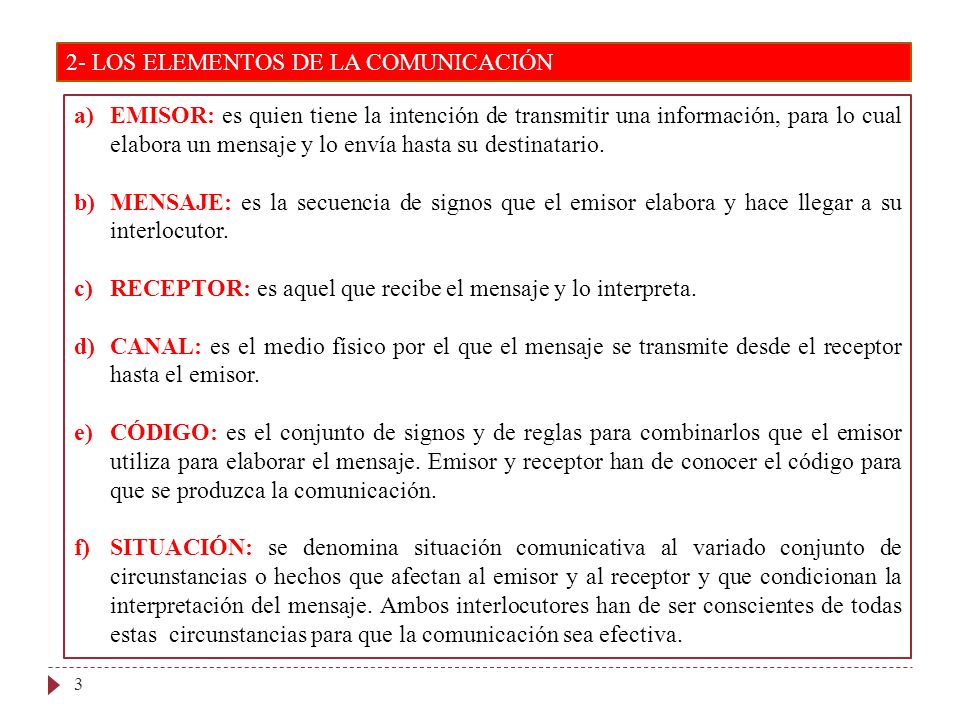 2- LOS ELEMENTOS DE LA COMUNICACIÓN