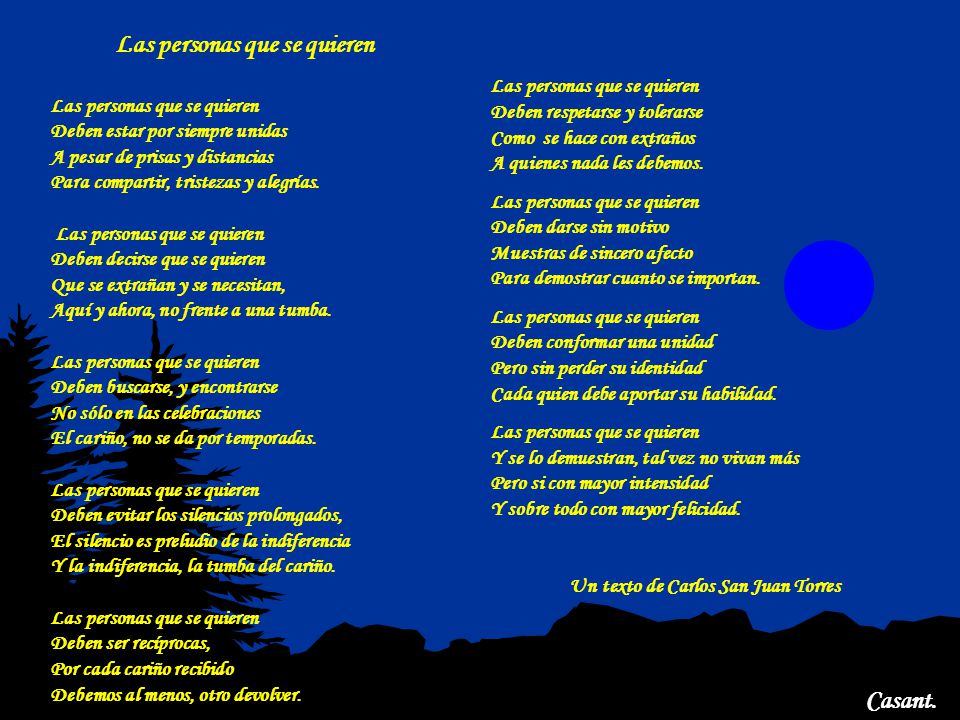 Un texto de Carlos San Juan Torres Las personas que se quieren