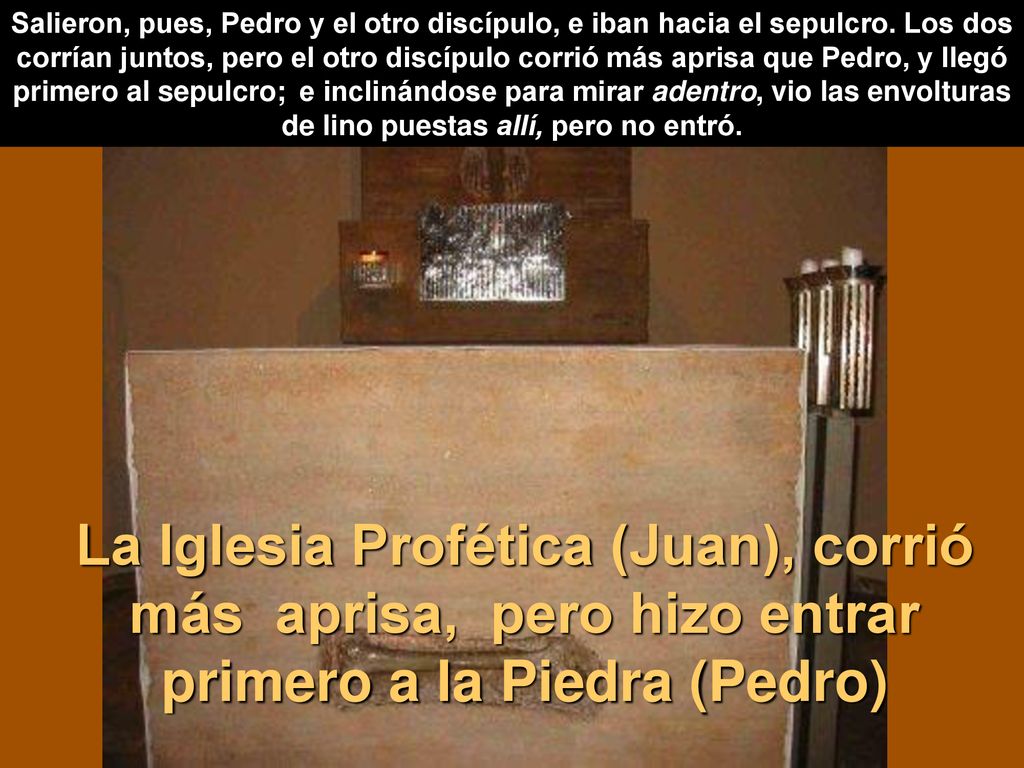 Salieron, pues, Pedro y el otro discípulo, e iban hacia el sepulcro
