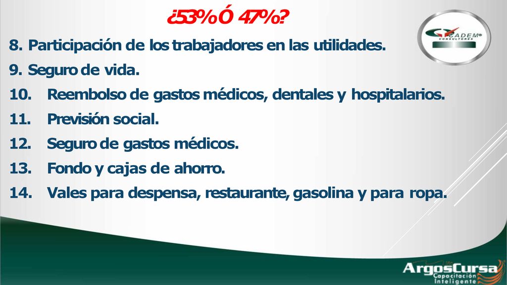 ¿53% Ó 47% Participación de los trabajadores en las utilidades.