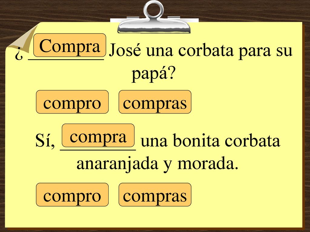 ¿ ________ José una corbata para su papá