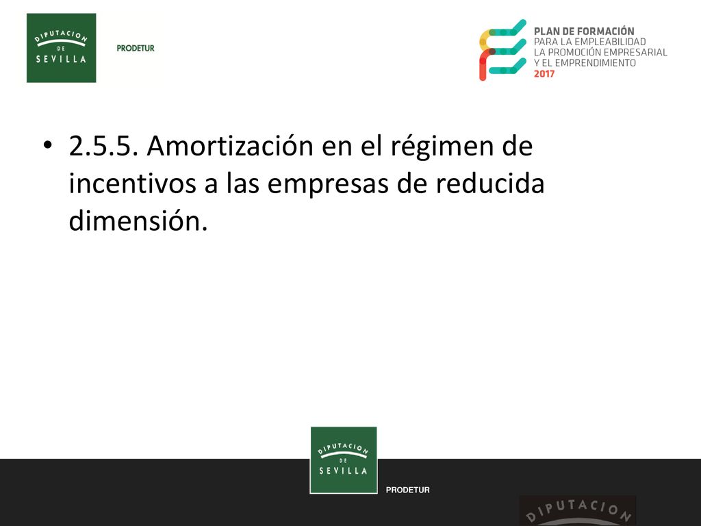 Amortización en el régimen de incentivos a las empresas de reducida dimensión.