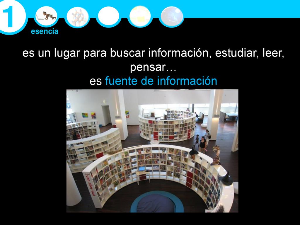1 es un lugar para buscar información, estudiar, leer, pensar…