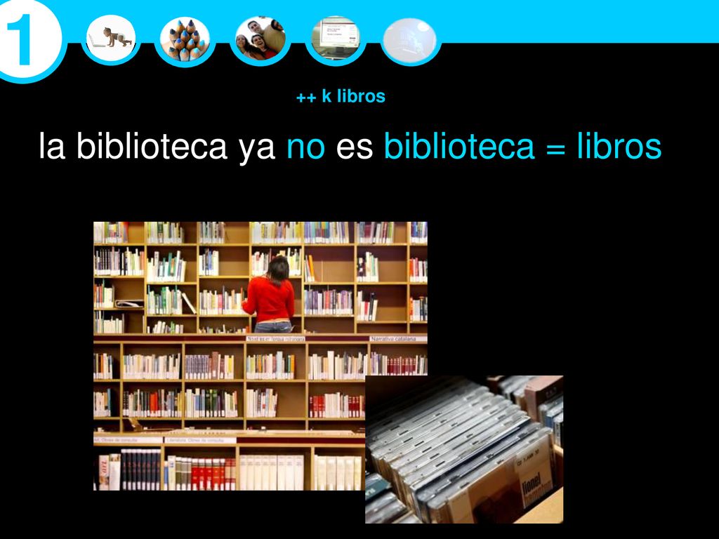 1 ++ k libros la biblioteca ya no es biblioteca = libros 9
