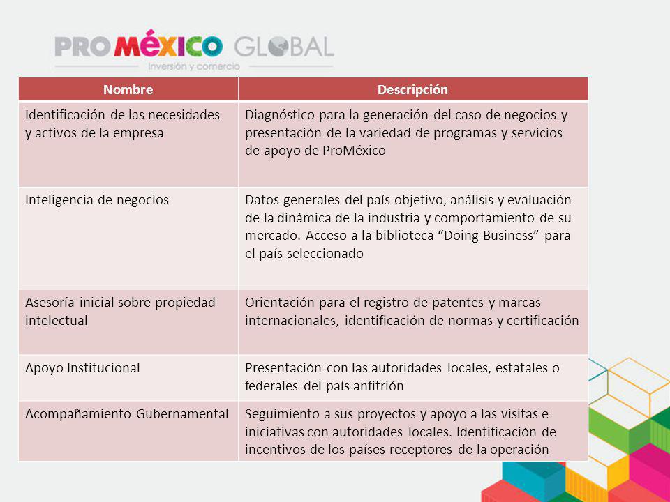 Nombre Descripción. Identificación de las necesidades y activos de la empresa.