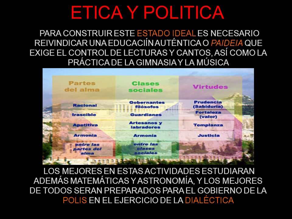 ETICA Y POLITICA PARA CONSTRUIR ESTE ESTADO IDEAL ES NECESARIO